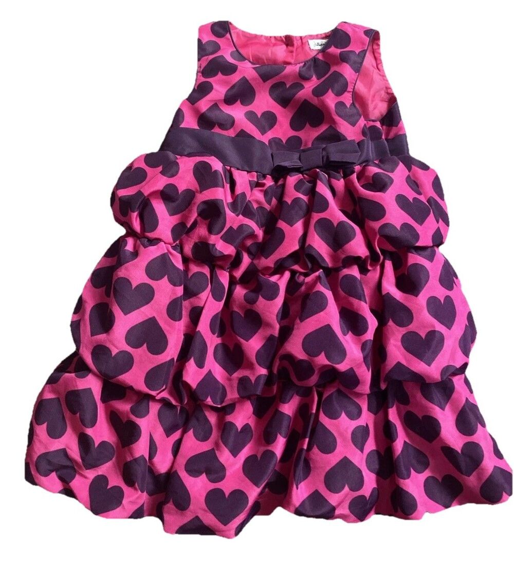 Jillian’s Closet Heart Pink Purple Dress Girls Size 3T Sleeveless Layered